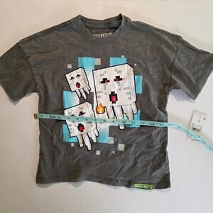 Minecraft Ghast Graphic T Shirt Kids XS Gray Mojang Mad Engine Tee